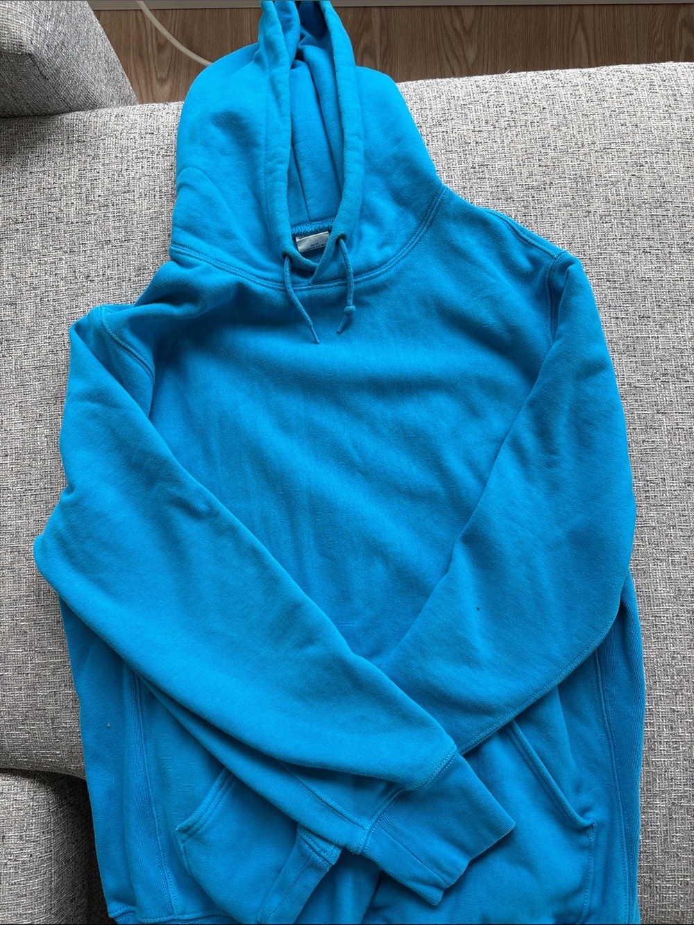 J. Crew Men's Bright Turquoise Hooded Sweatshirt